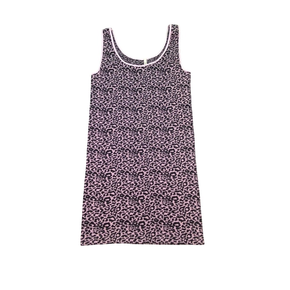 Skinny Tees Shirt Women's‎ One Size Leopard Print Tank Top Long Pink Black